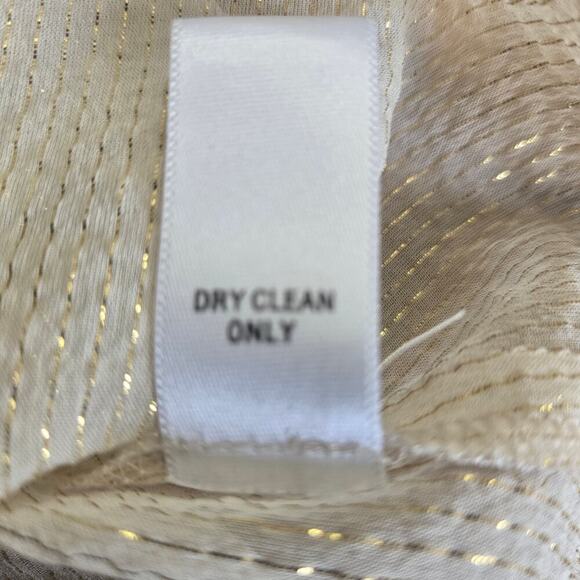 Cache Women Silk Metallic Sheer Lace Button Top L Boho Western Prairie Victorian - Picture 8 of 10